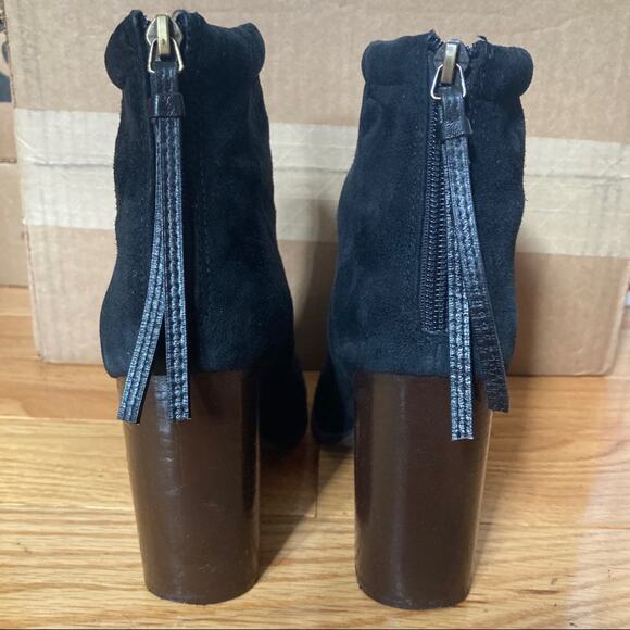 Jeffrey Campbell Rumble Booties size US 8 Black Suede Ankle Block Heel - Picture 4 of 8